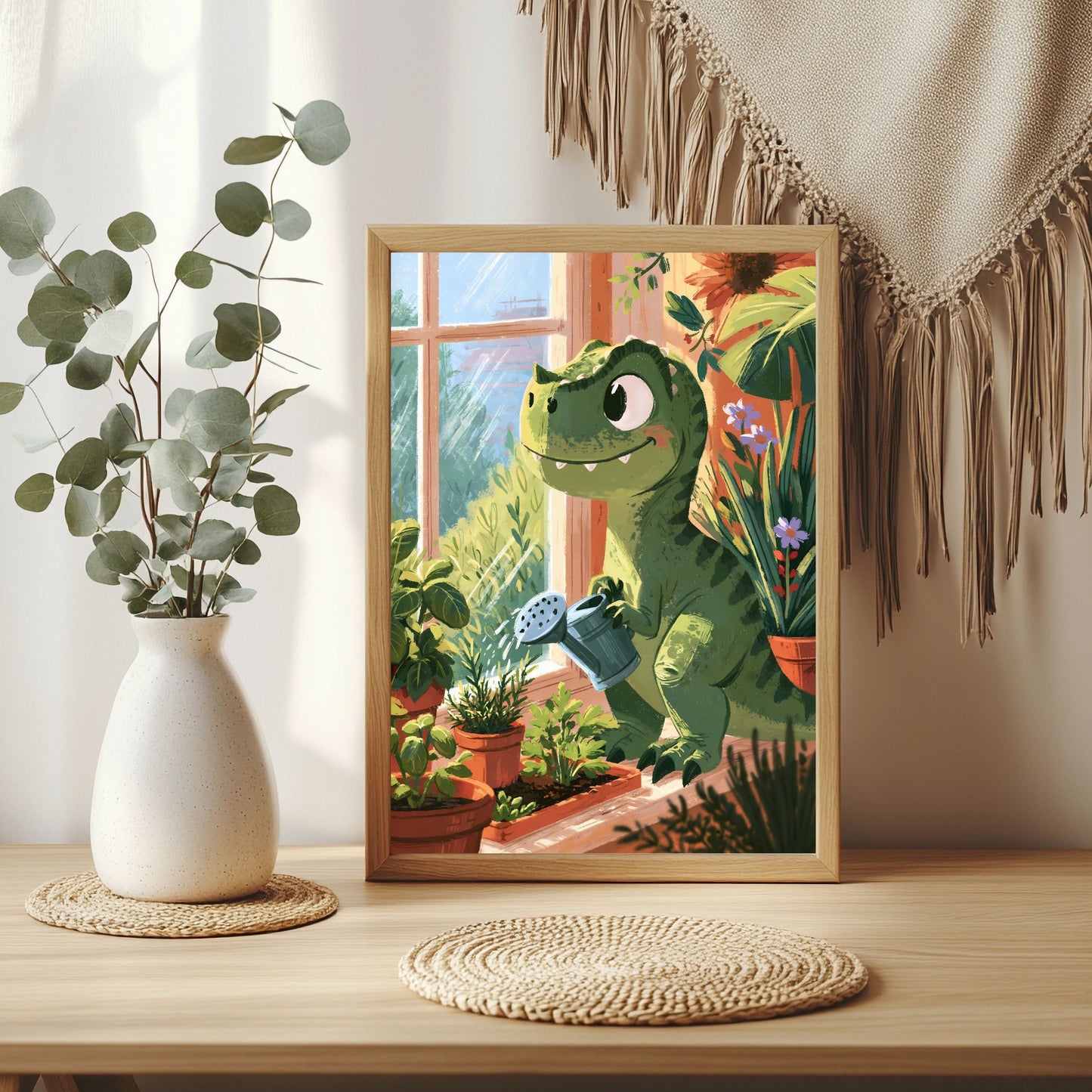 Dinosaurier beim Pflanzen Poster – Raumansicht 3
