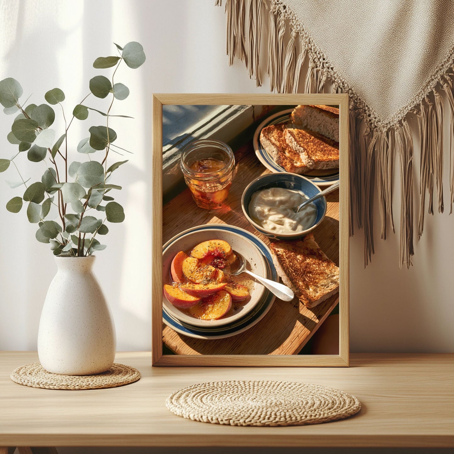 Frühstück mit Pfirsichen Poster – Raumansicht 3