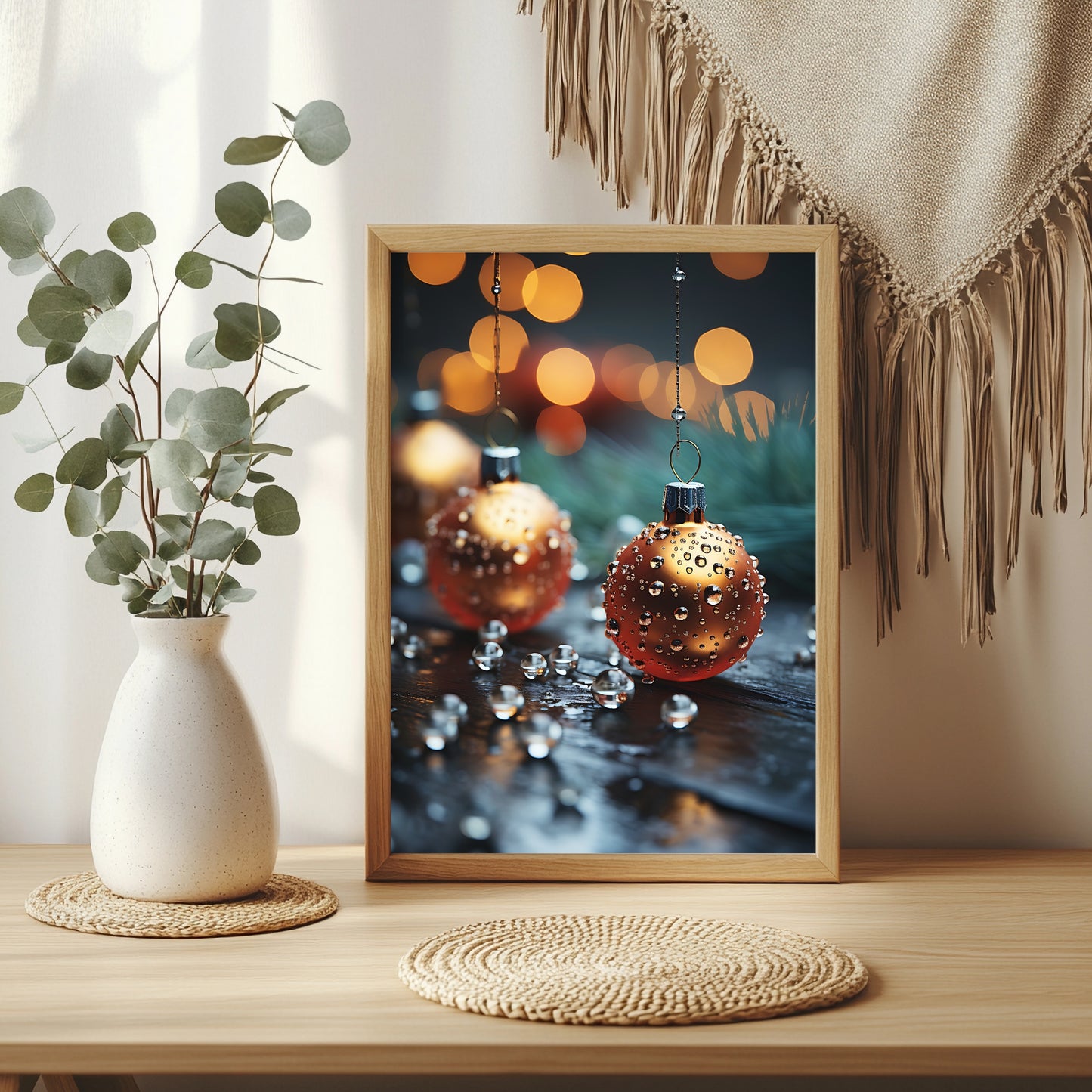 Goldene Christbaumkugel Poster – Raumansicht 3