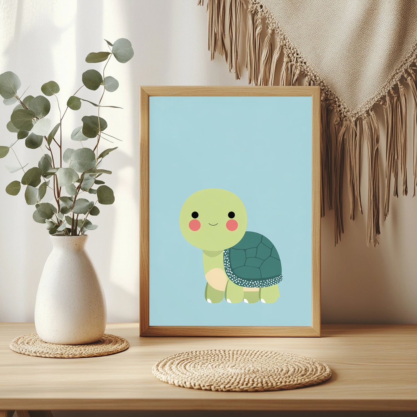 Kleine Schildkröte in Mint Poster – Raumansicht 3