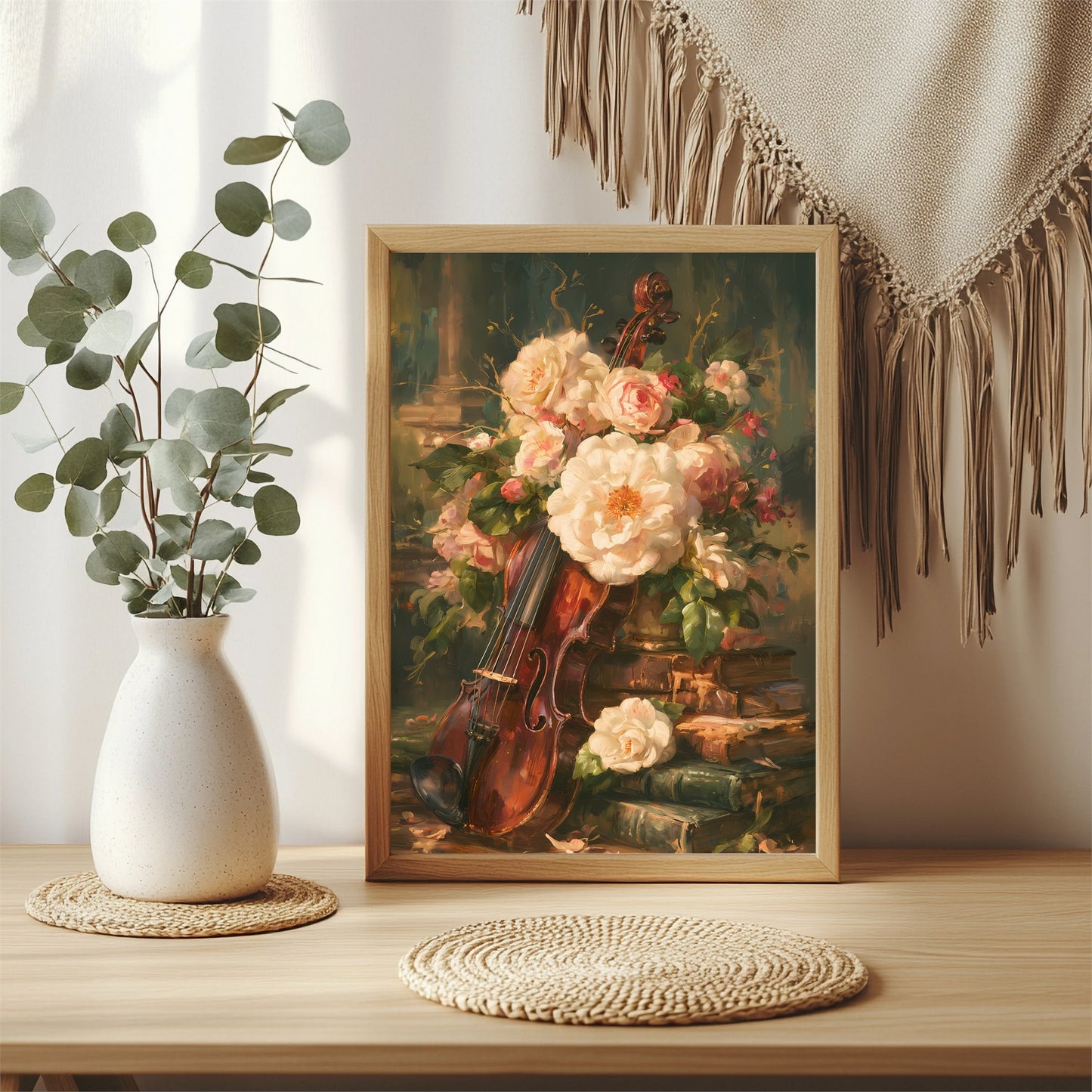 Violine mit Rosen Poster – Raumansicht 3