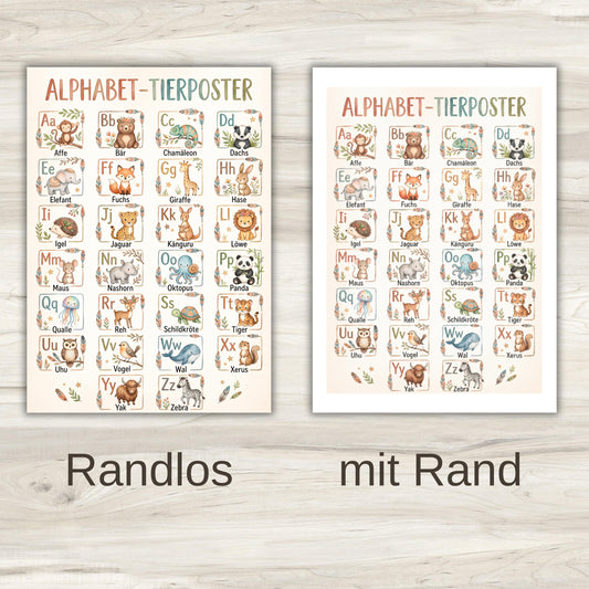 ABC Poster Tiere Kinderzimmer