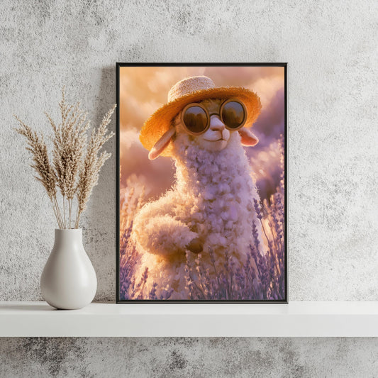 Alpaka Lavendel Poster Sommer Lustig