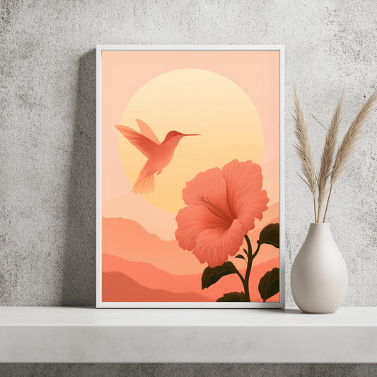 Kolibri Hibiskus Tropisch Poster – Produktansicht 2