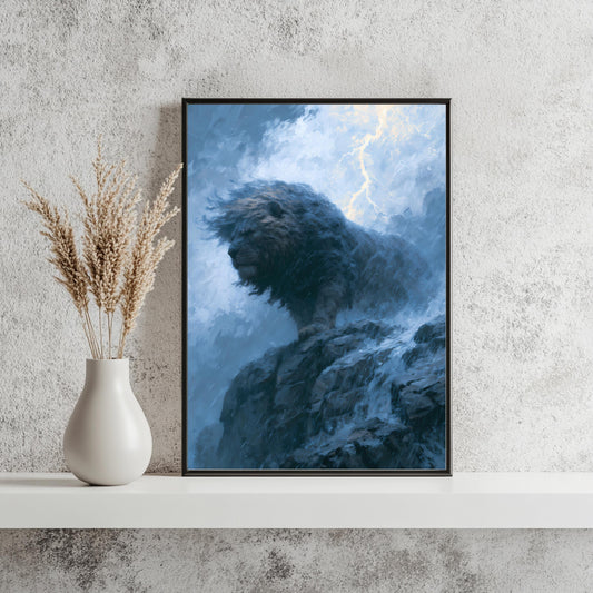 Löwe Sturm Poster Dramatisch Wandkunst