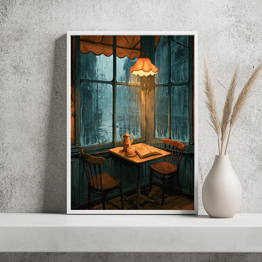 Café Ecke Regen Vintage Poster – Produktansicht 2