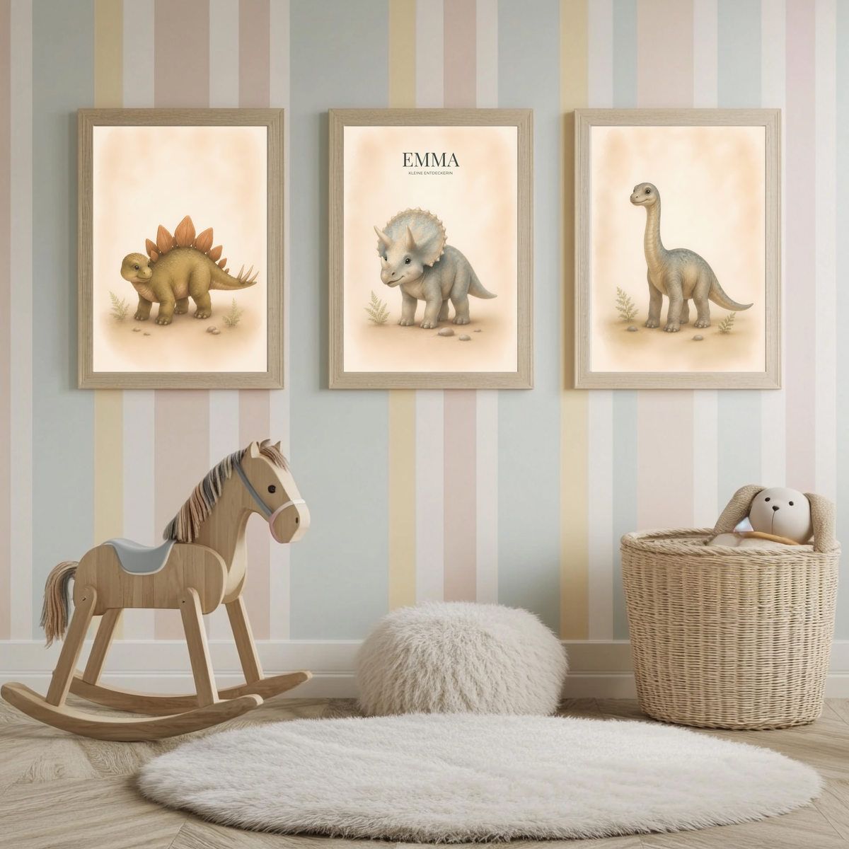 Dinosaurier – personalisiertes 3er Poster-Set