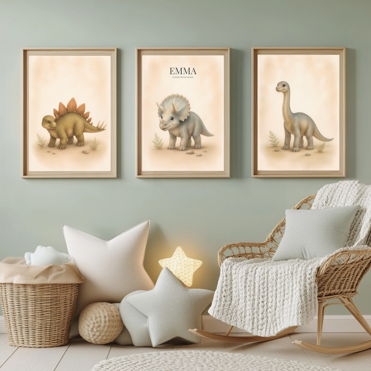 Dinosaurier – personalisiertes 3er Poster-Set