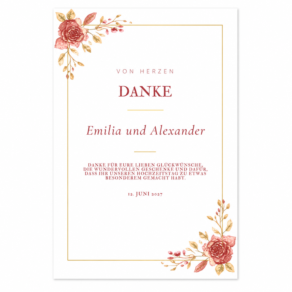 Personalisierte Dankeskarten zur Hochzeit mit Umschlägen | Dusty Rose