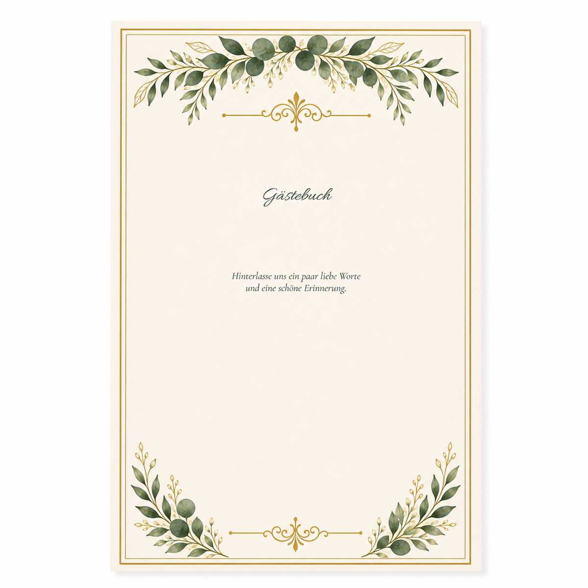 Personalisiertes Hochzeitspapeterie-Set | Greenery Gold | Schilder & Menükarten