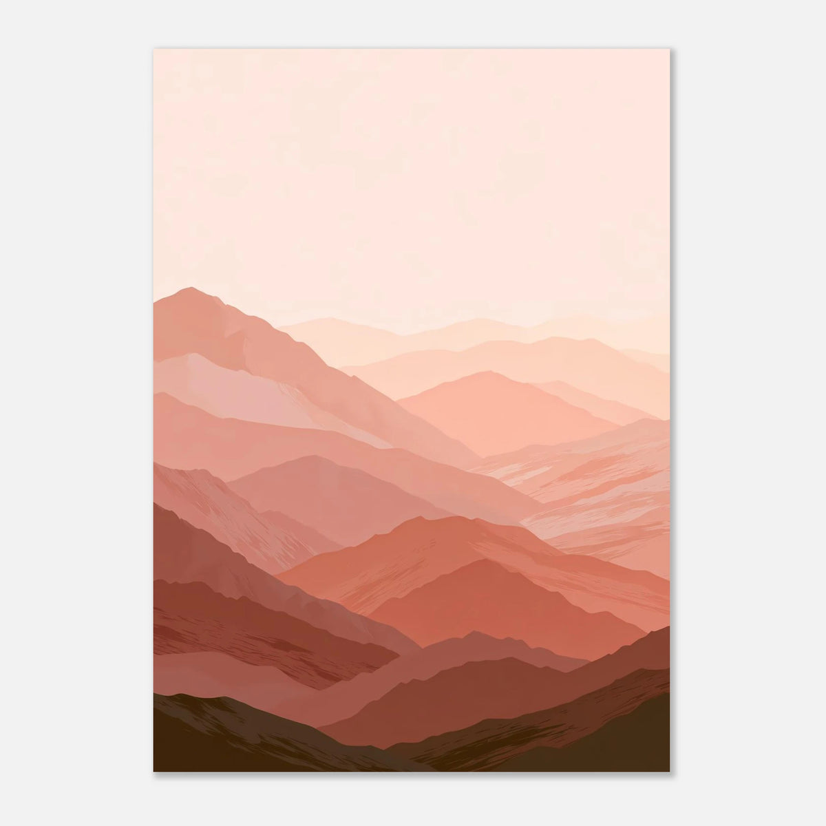 Berge in Altrosa Verlauf Poster – Produktansicht 4