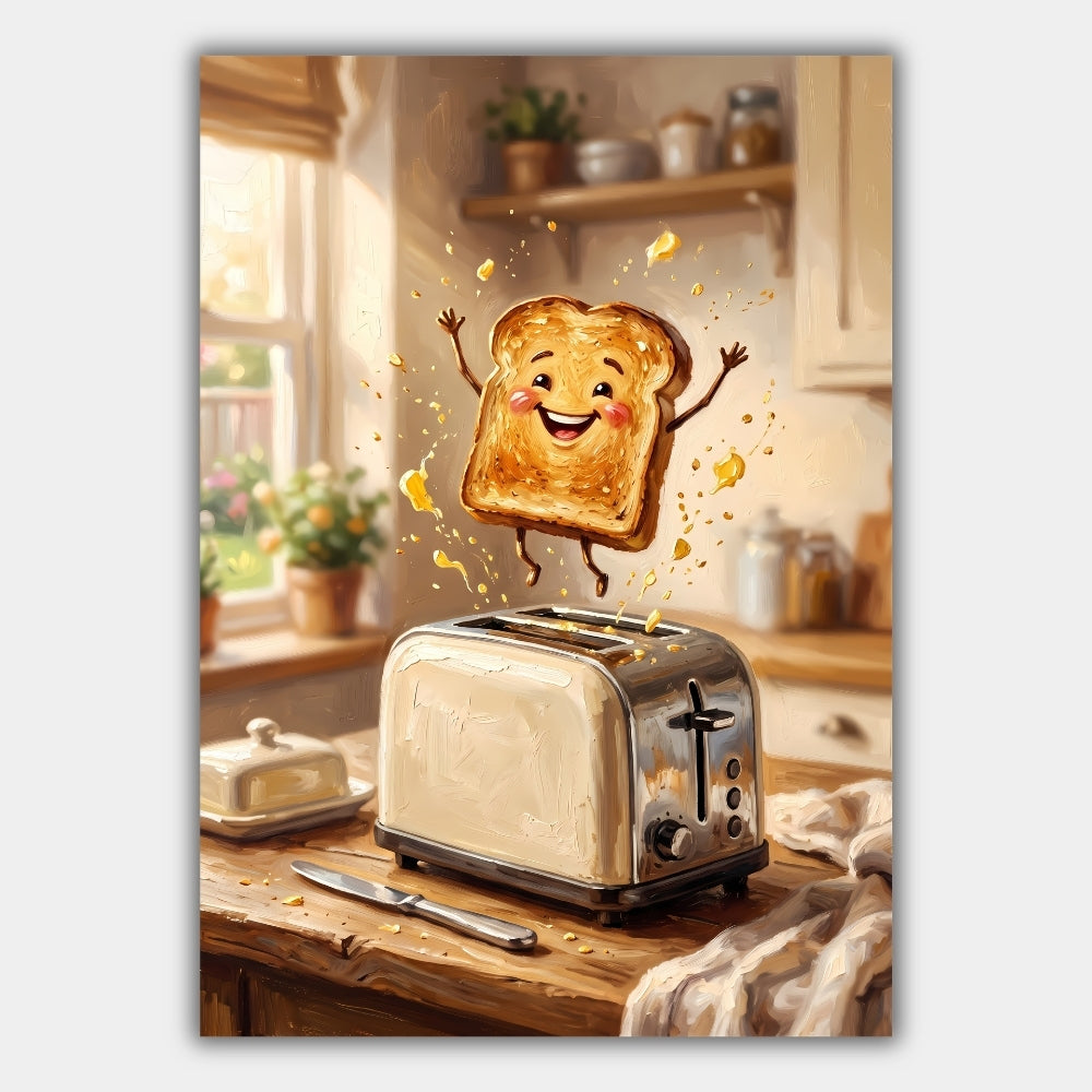 Toastbrot Lustig Frühstück Poster – Produktansicht 1