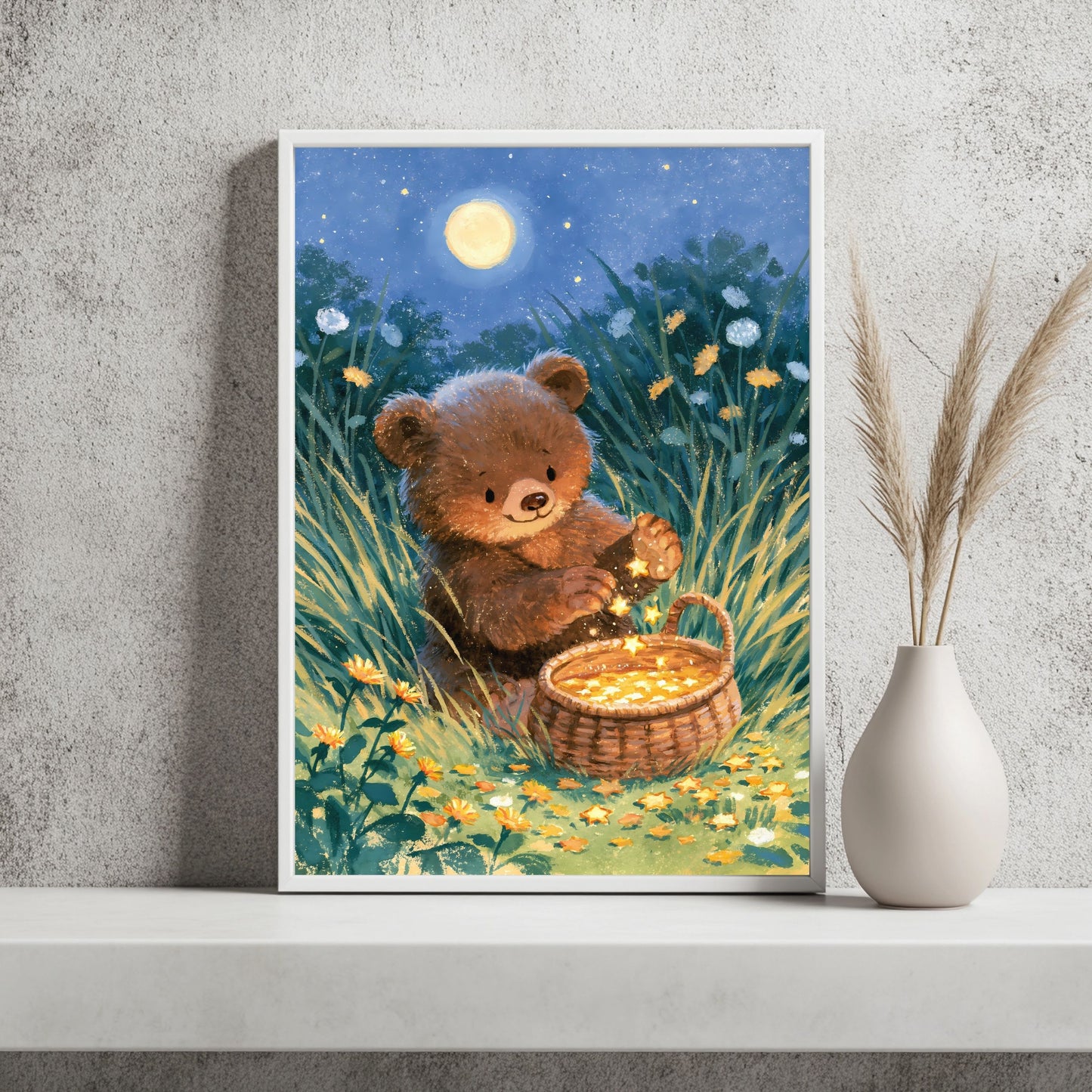 Bär sammelt Sterne Poster – Raumansicht 2