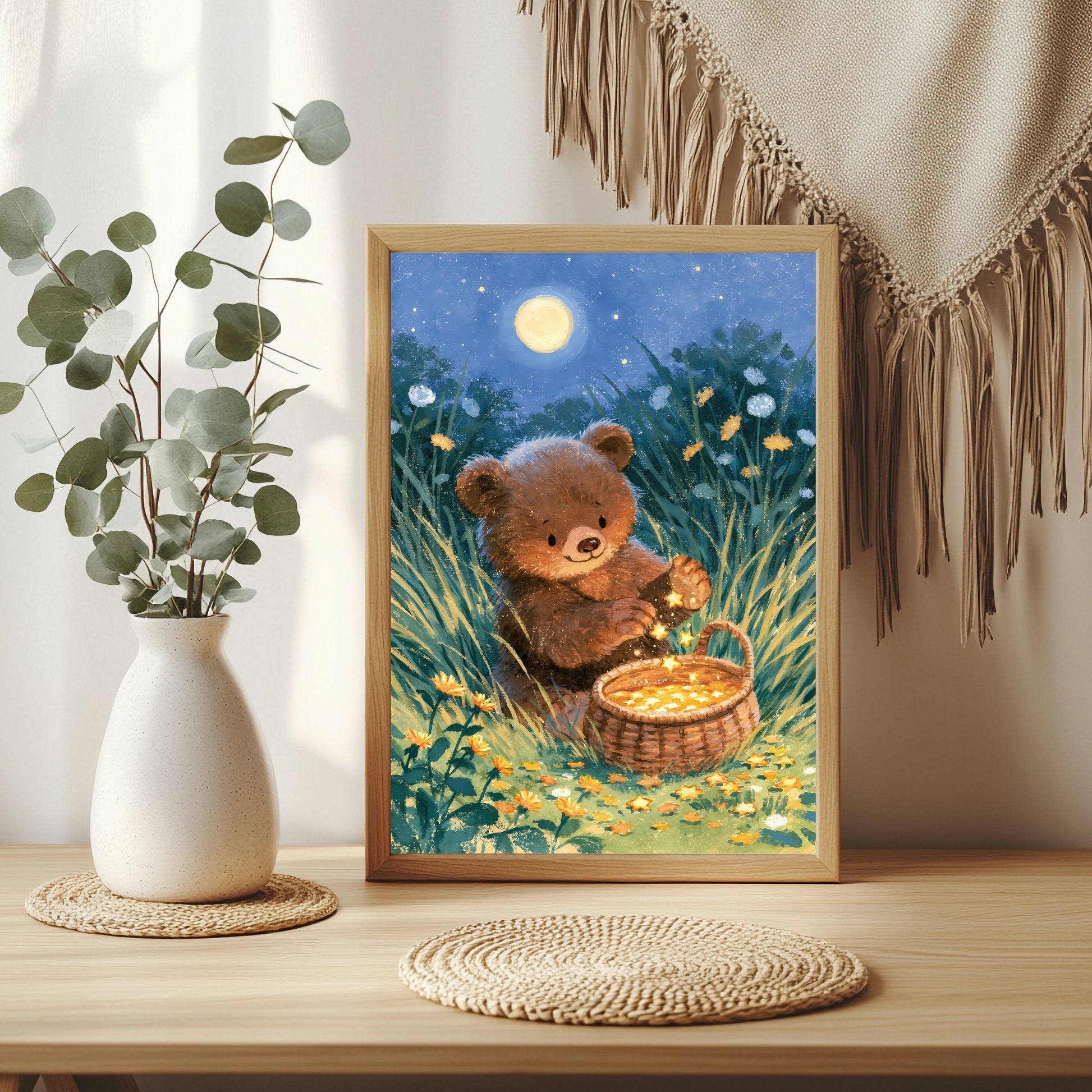 Bär sammelt Sterne Poster – Raumansicht 3