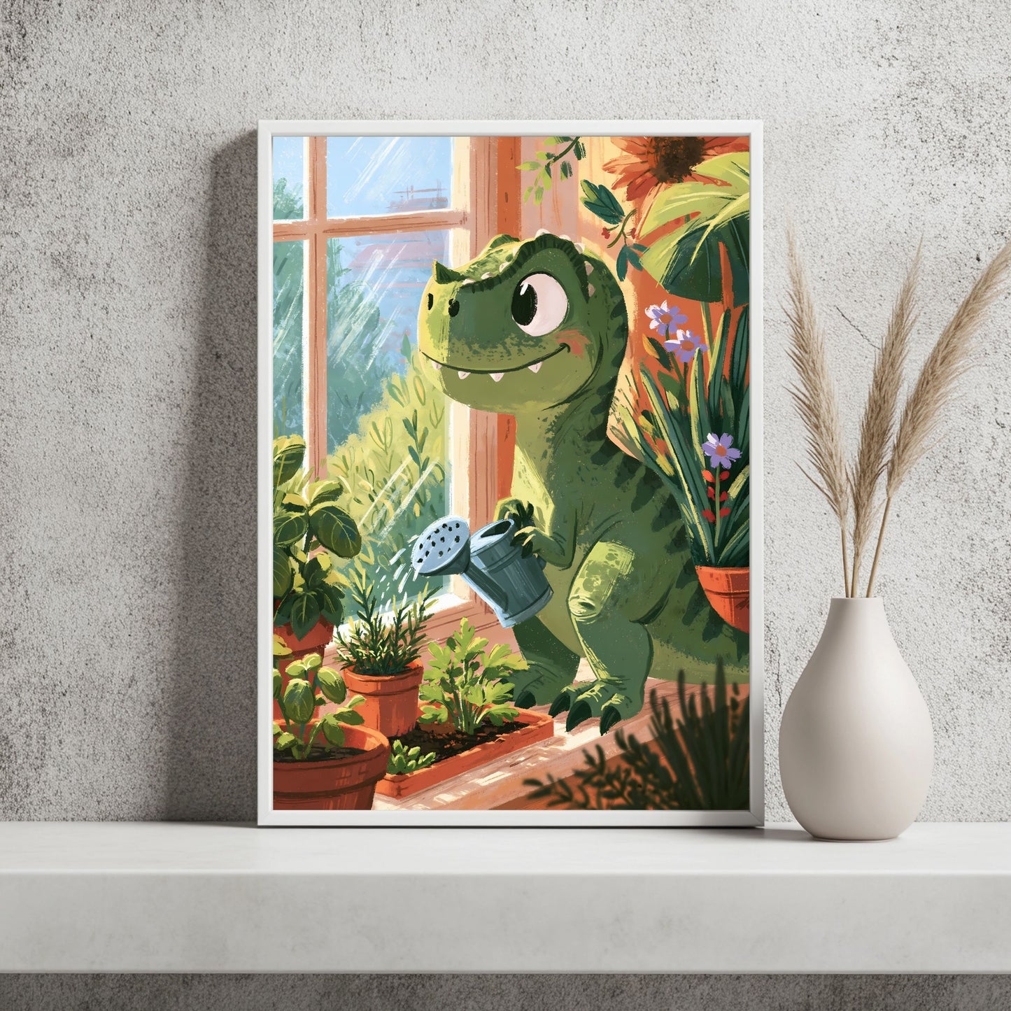 Dinosaurier beim Pflanzen Poster – Raumansicht 2