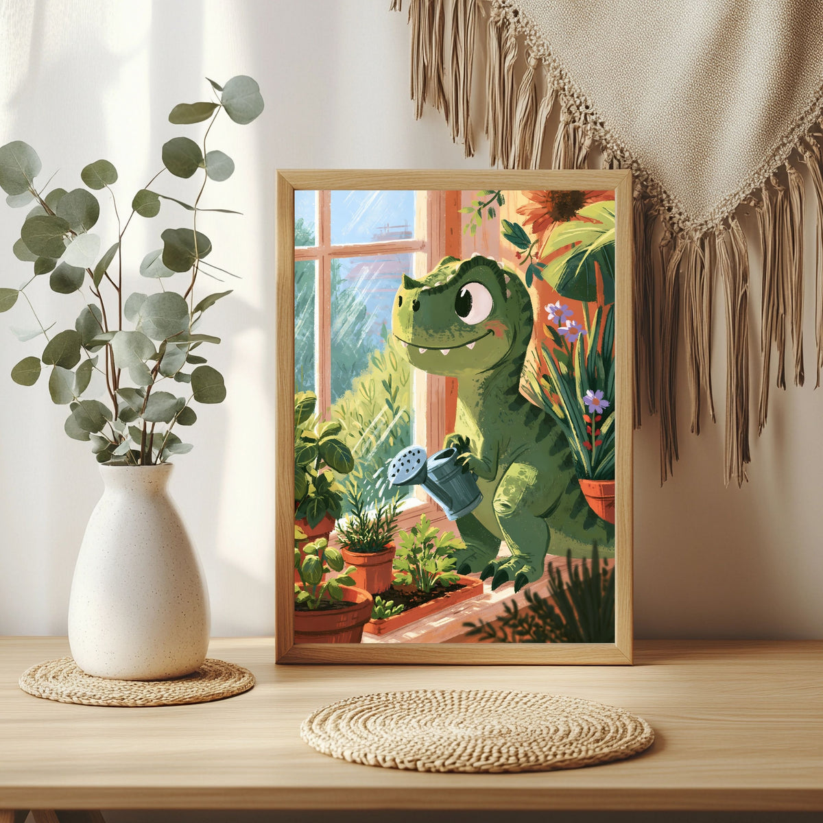 Dinosaurier beim Pflanzen Poster – Raumansicht 3