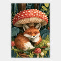 Fuchs unter Pilzschirm Poster – Freisteller