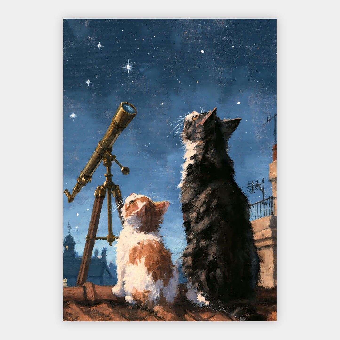 Katzen-Astronomen Poster – Freisteller