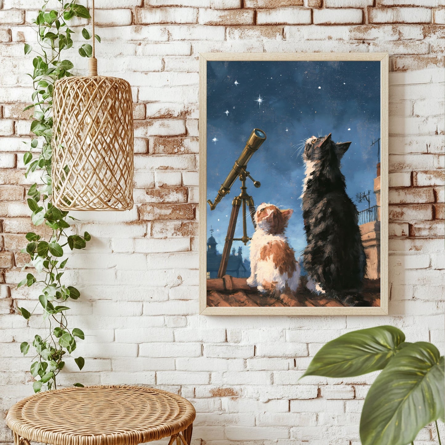 Katzen-Astronomen Poster – Raumansicht 1