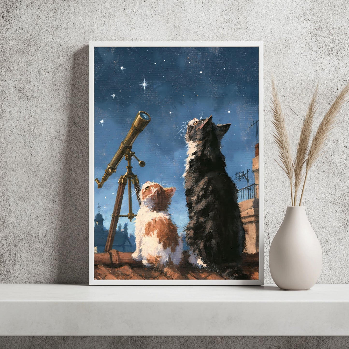 Katzen-Astronomen Poster – Raumansicht 2