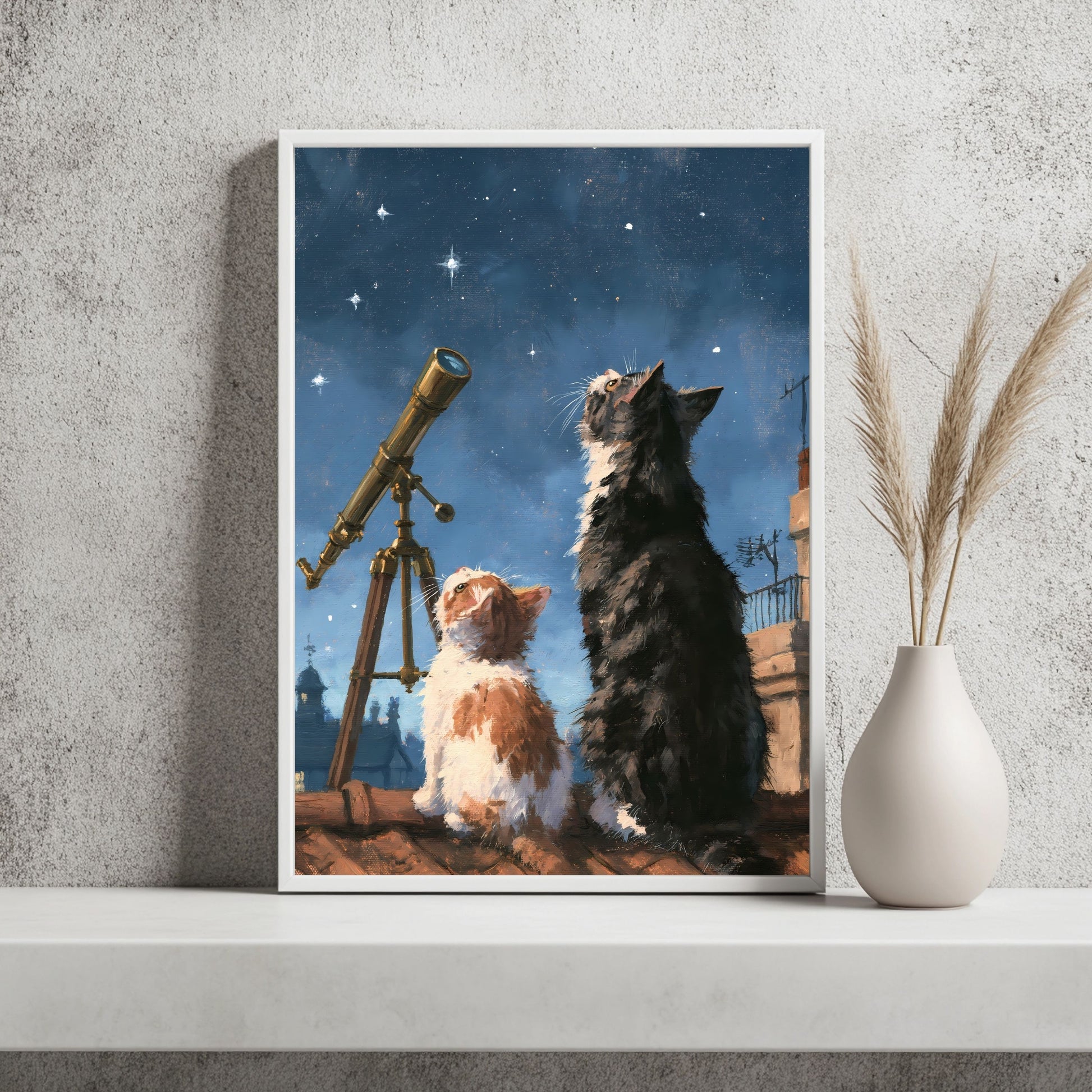 Katzen-Astronomen Poster – Raumansicht 2