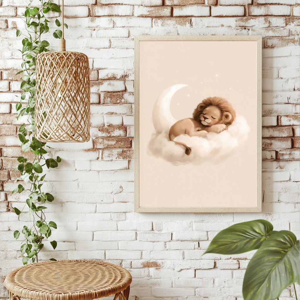 Schlafender Löwe Poster – Raumansicht 1