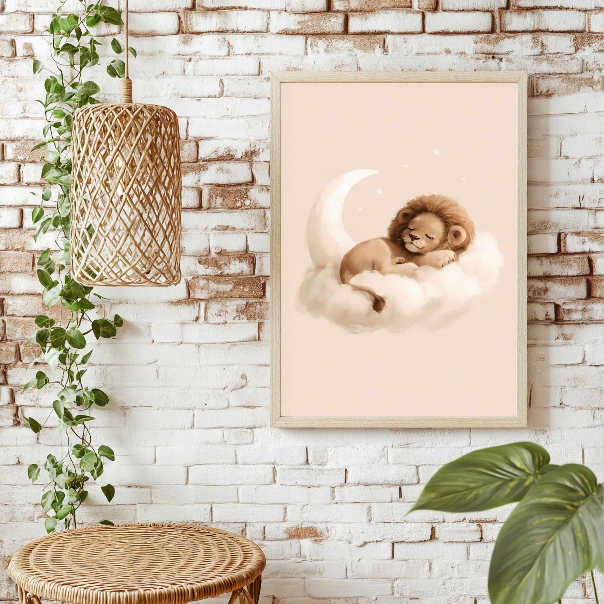 Schlafender Löwe Poster – Raumansicht 1