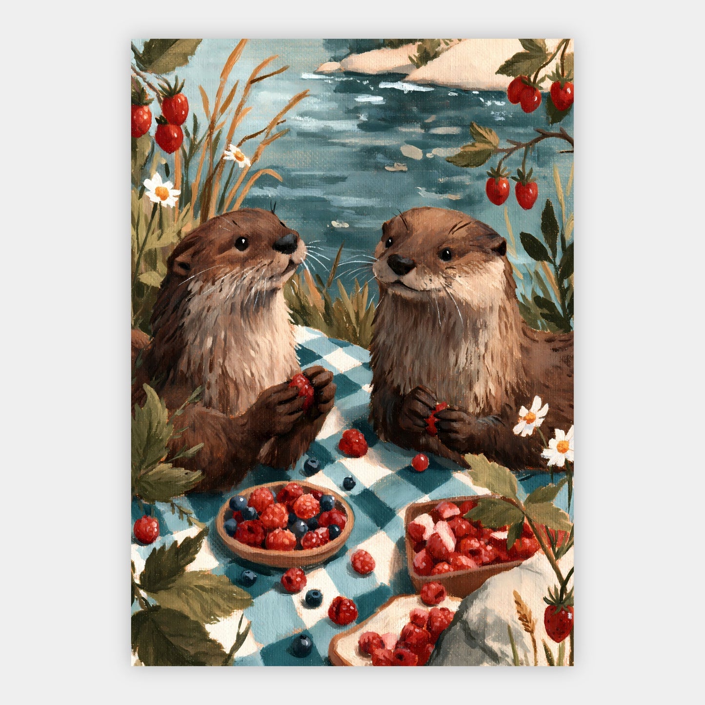 Otter-Picknick Poster – Freisteller