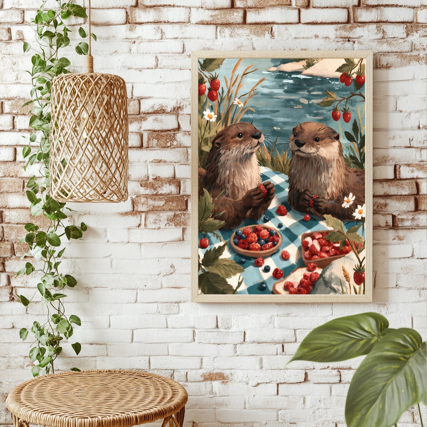 Otter-Picknick Poster – Raumansicht 1