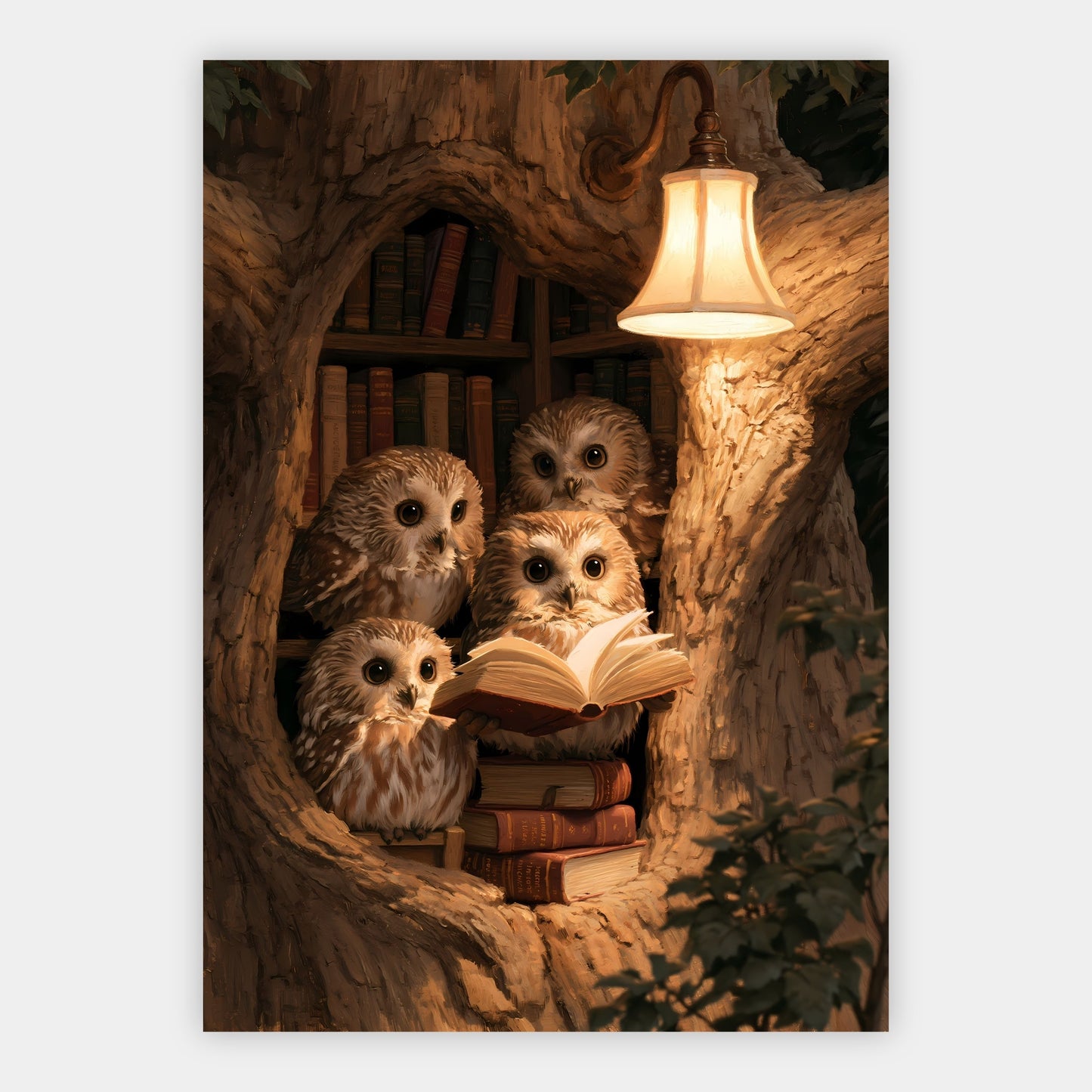 Eulenbibliothek Poster – Freisteller