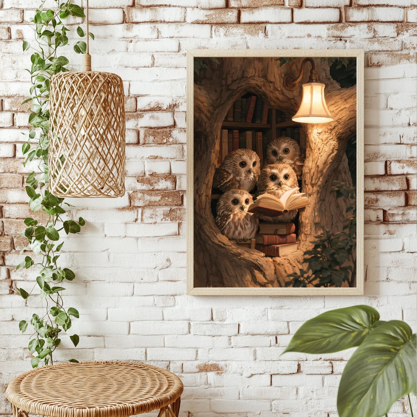Eulenbibliothek Poster – Raumansicht 1