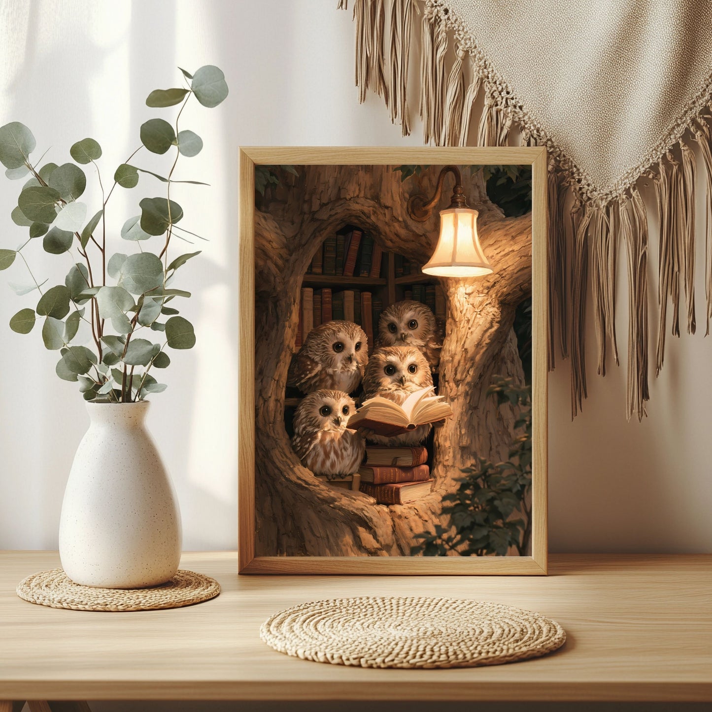 Eulenbibliothek Poster – Raumansicht 3