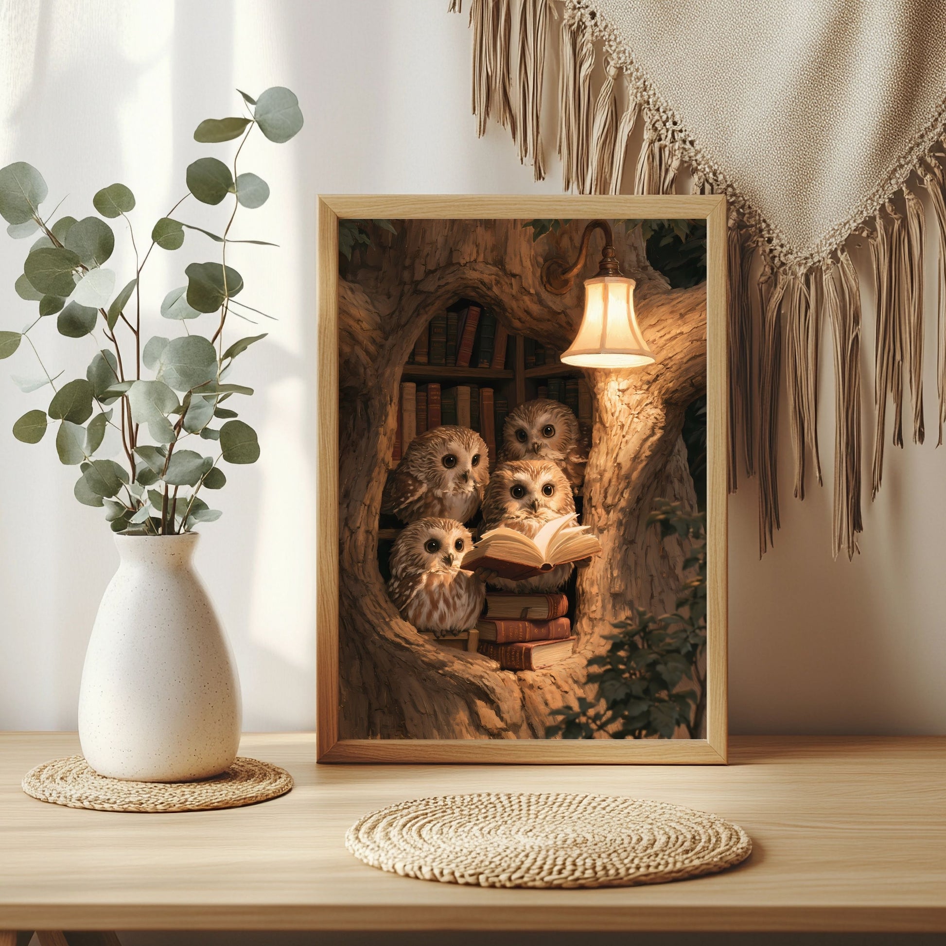 Eulenbibliothek Poster – Raumansicht 3