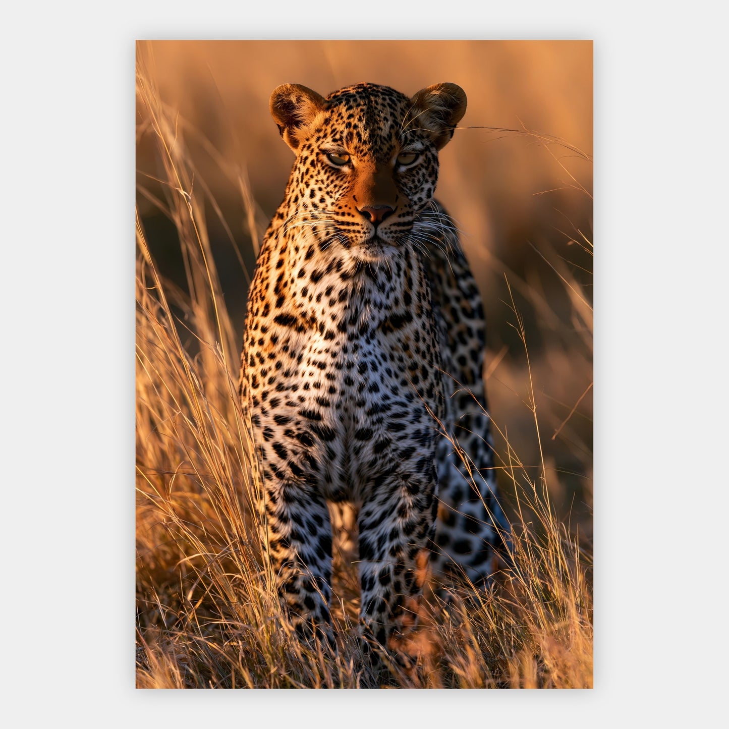 Leopard im Goldgras Poster – Freisteller