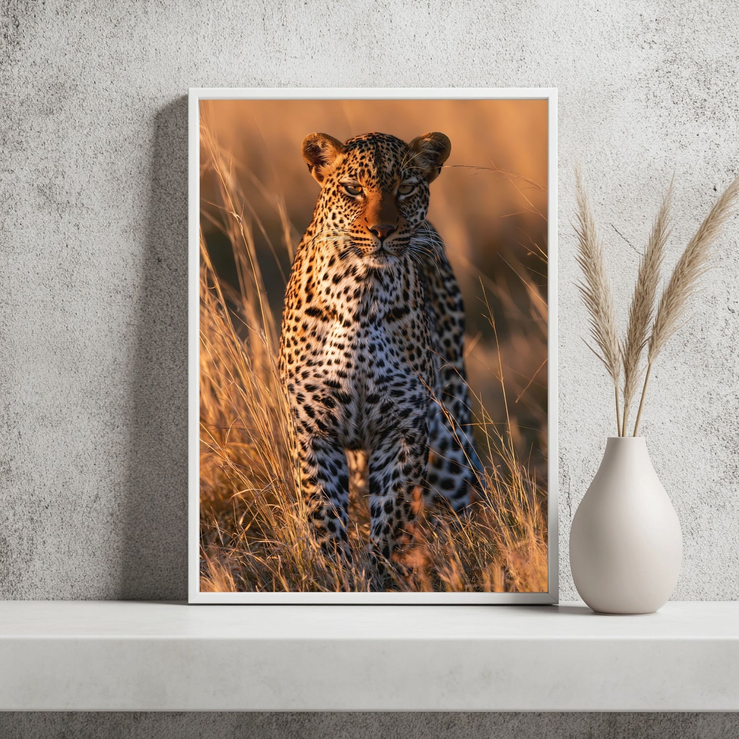 Leopard im Goldgras Poster – Raumansicht 2