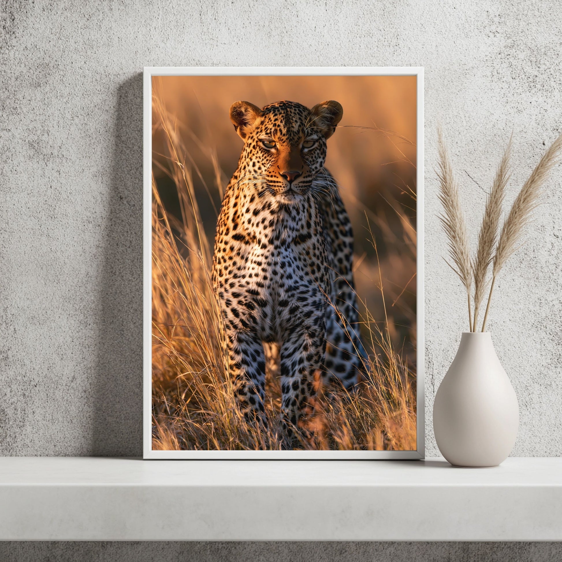 Leopard im Goldgras Poster – Raumansicht 2
