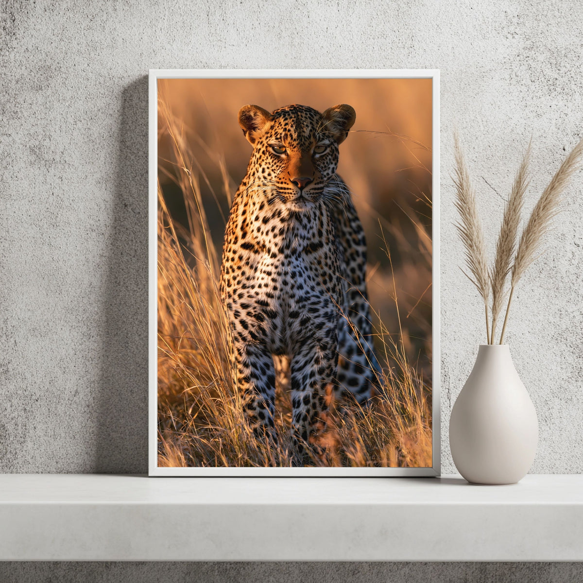 Leopard im Goldgras Poster – Raumansicht 2