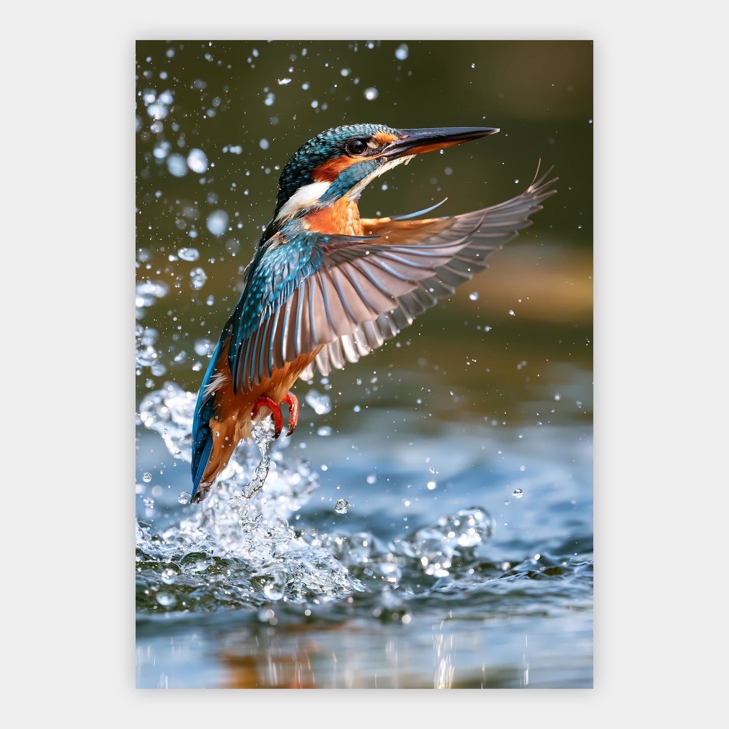 Eisvogel im Flug Poster – Freisteller