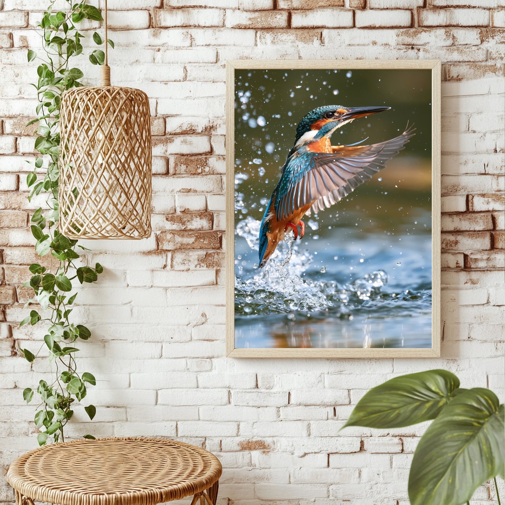 Eisvogel im Flug Poster – Raumansicht 1