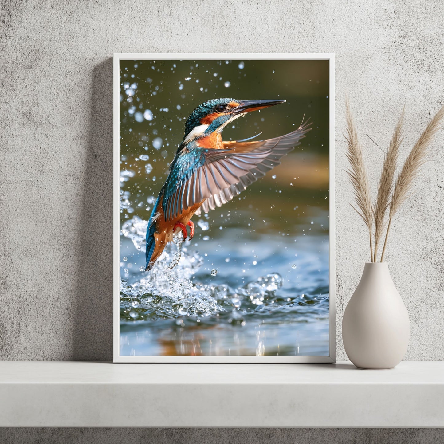 Eisvogel im Flug Poster – Raumansicht 2