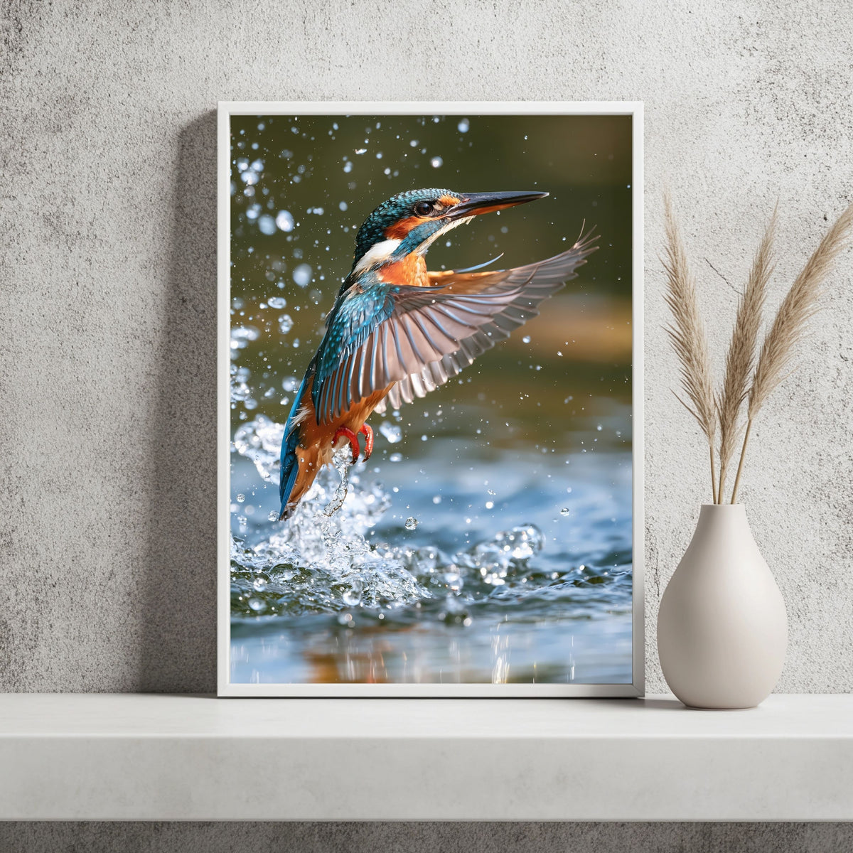 Eisvogel im Flug Poster – Raumansicht 2