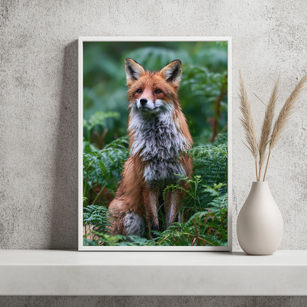 Rotfuchs im Farn Poster – Raumansicht 2