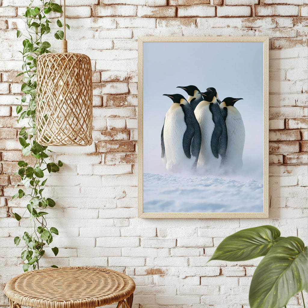 Pinguine im Schneesturm Poster – Raumansicht 1