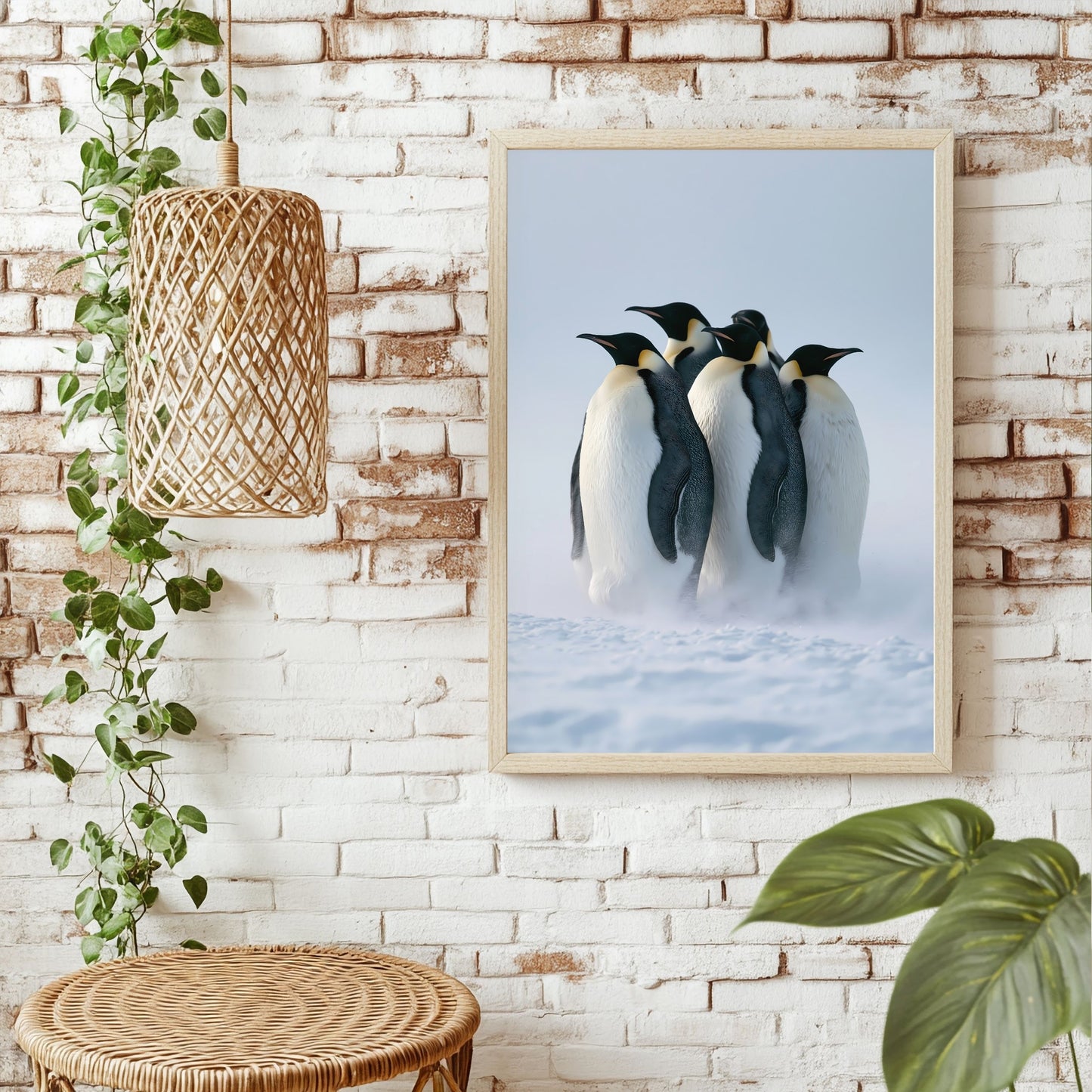 Pinguine im Schneesturm Poster – Raumansicht 1