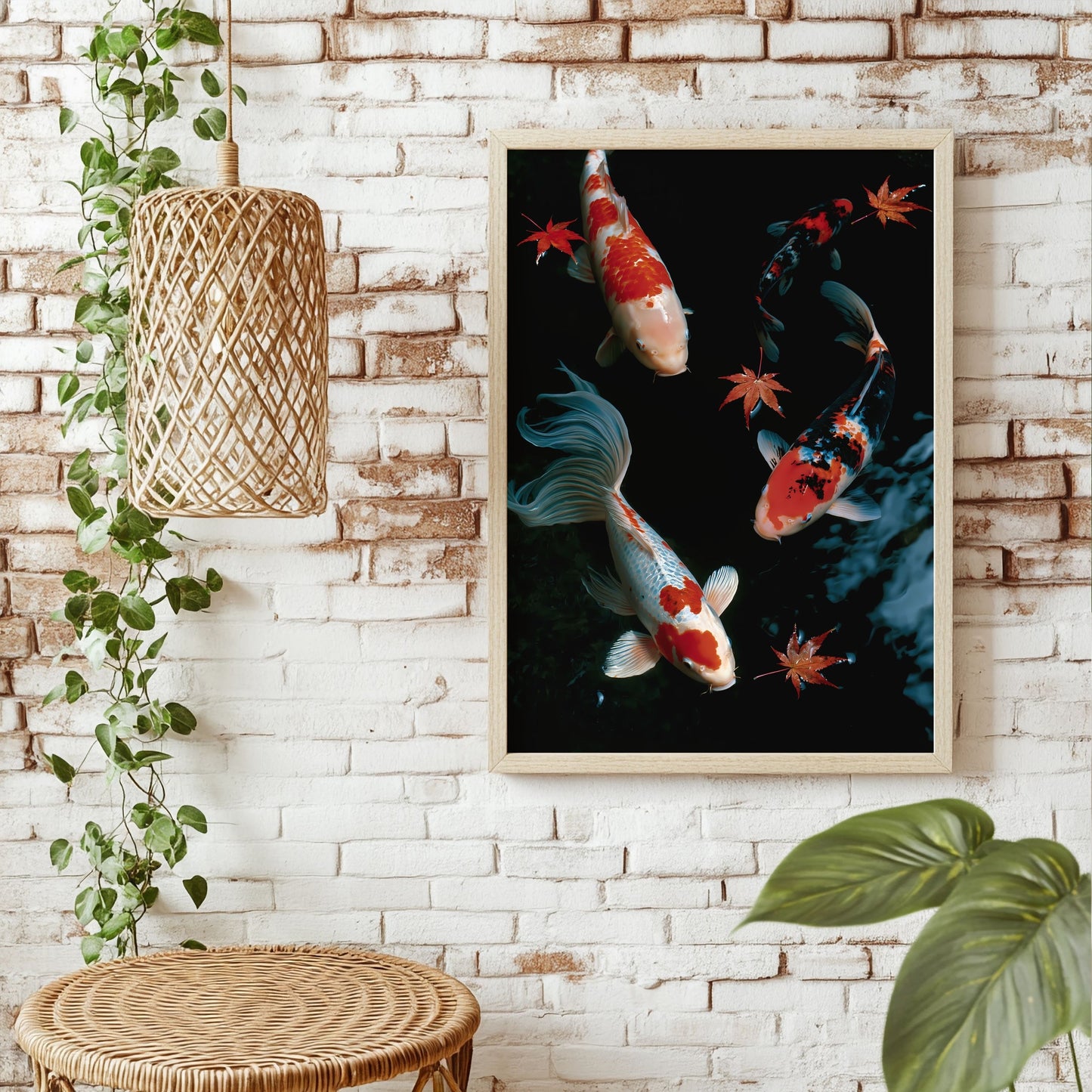 Koi im dunklen Wasser Poster – Raumansicht 1