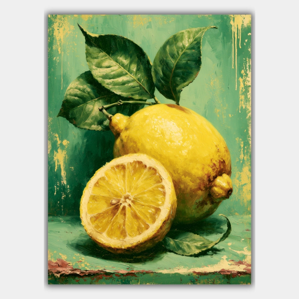 Zitrone Motiv Rustikal Poster – Produktansicht 1