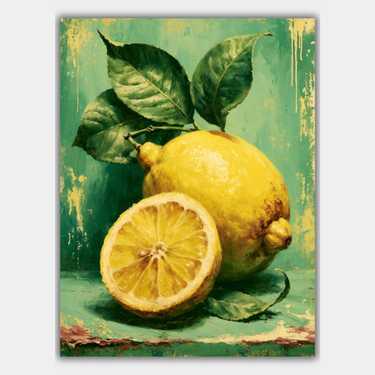 Zitrone Motiv Rustikal Poster – Produktansicht 1