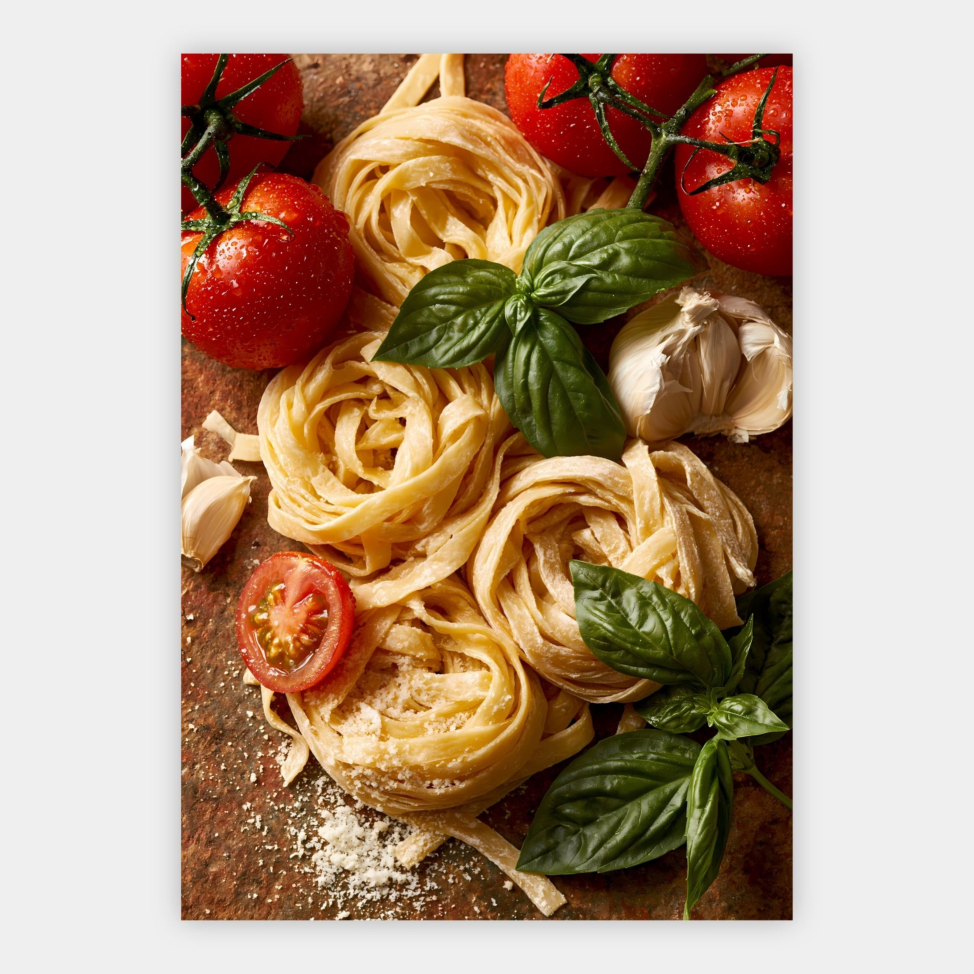 Pasta-Zutaten von oben Poster – Freisteller
