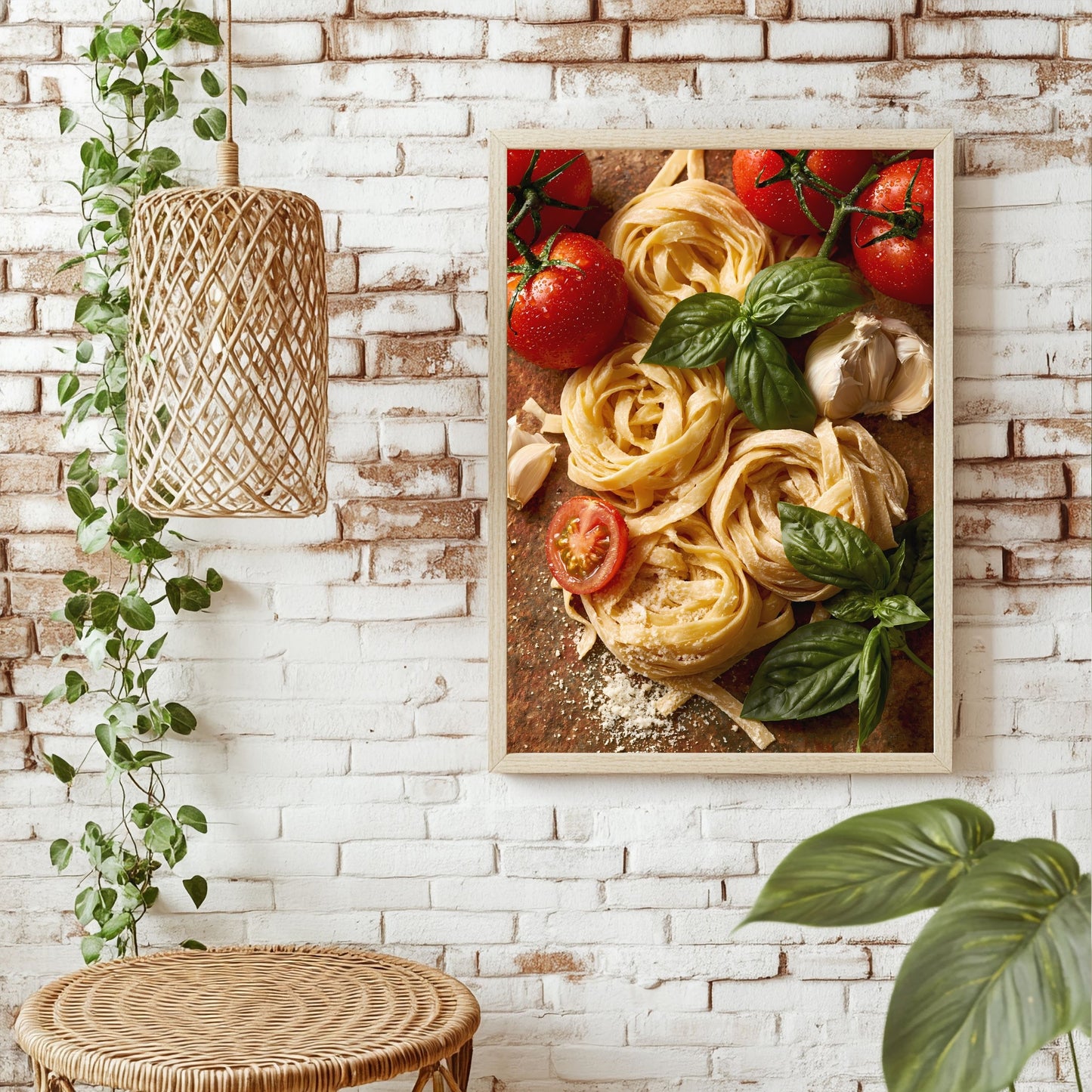Pasta-Zutaten von oben Poster – Raumansicht 1