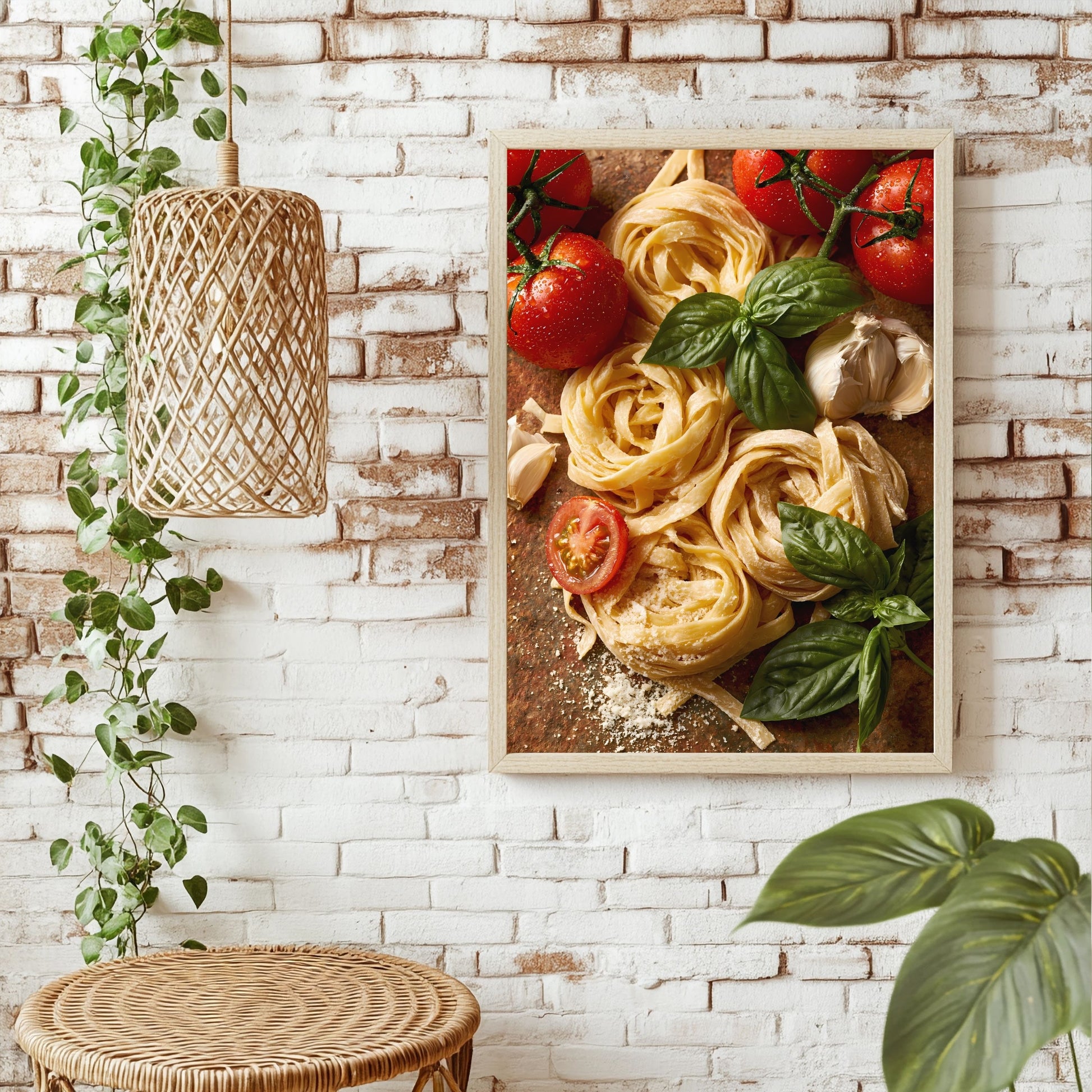Pasta-Zutaten von oben Poster – Raumansicht 1